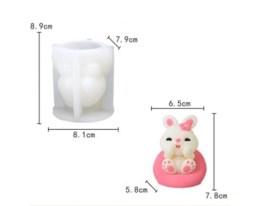 Molde silicona conejito sentado con sillon